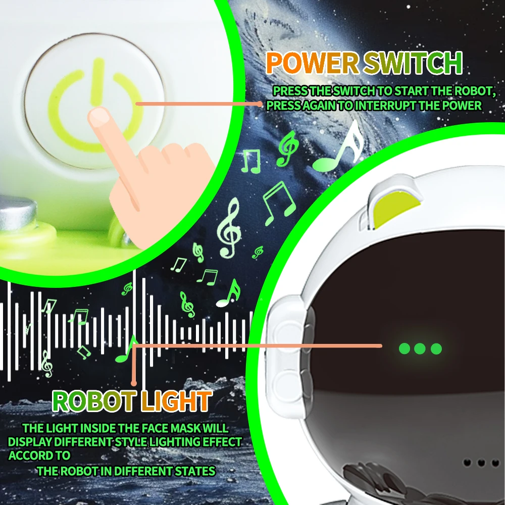 2024 nova educação precoce espaço inteligente robô brinquedo cantando diálogo controle de voz controle toque robô inteligente menino presente