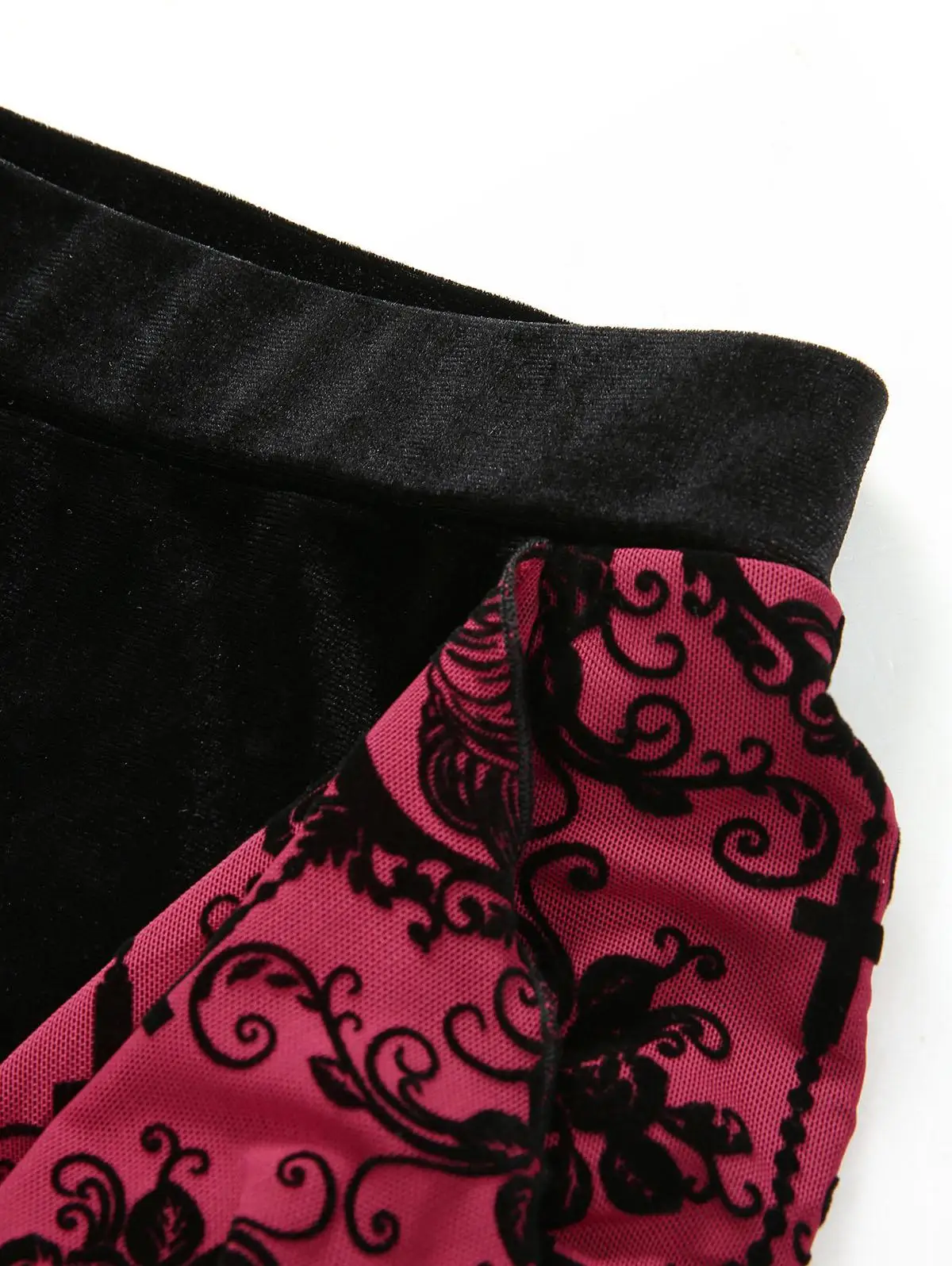 S-3XL القوطية النساء مضيئة السراويل زهرة الصليب يتدفقون الكشكشة المرقعة المخملية قيعان 2026 جديد كامل بنطلون