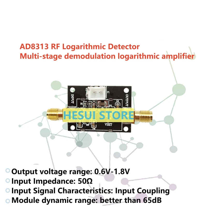 AD8313 module multi-stage demodulation logarithmic amplifier 0.1GHz-2.5GHz RF logarithmic detector