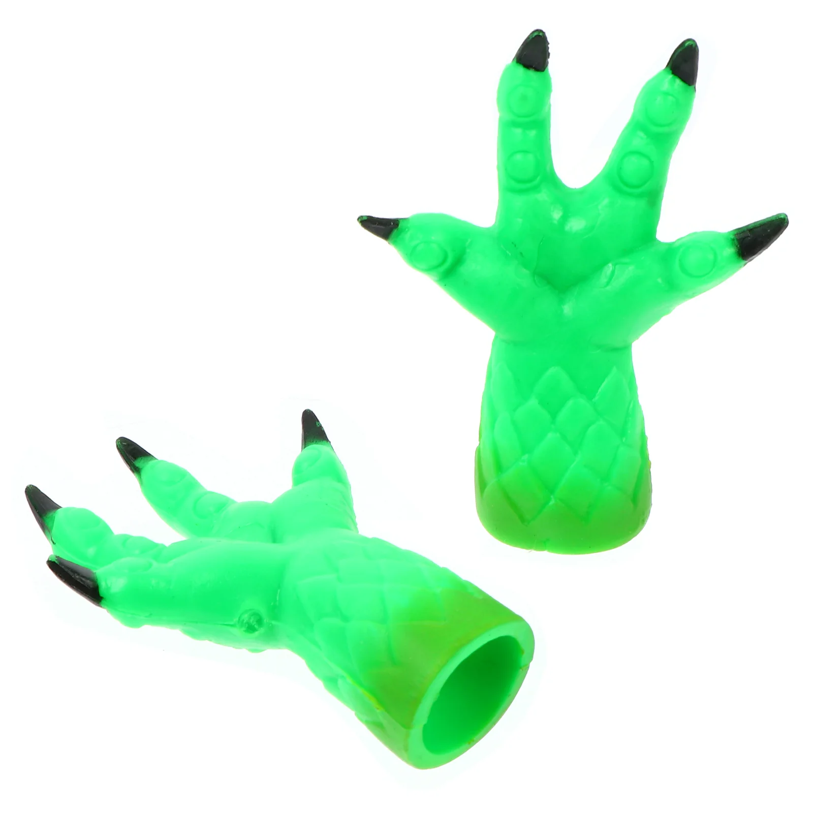 

2 Pcs Toy Tricky Funny Finger Cots Puppets Kids Party Favors 6X2CM Goodie Bag Fillers Children Green Toys