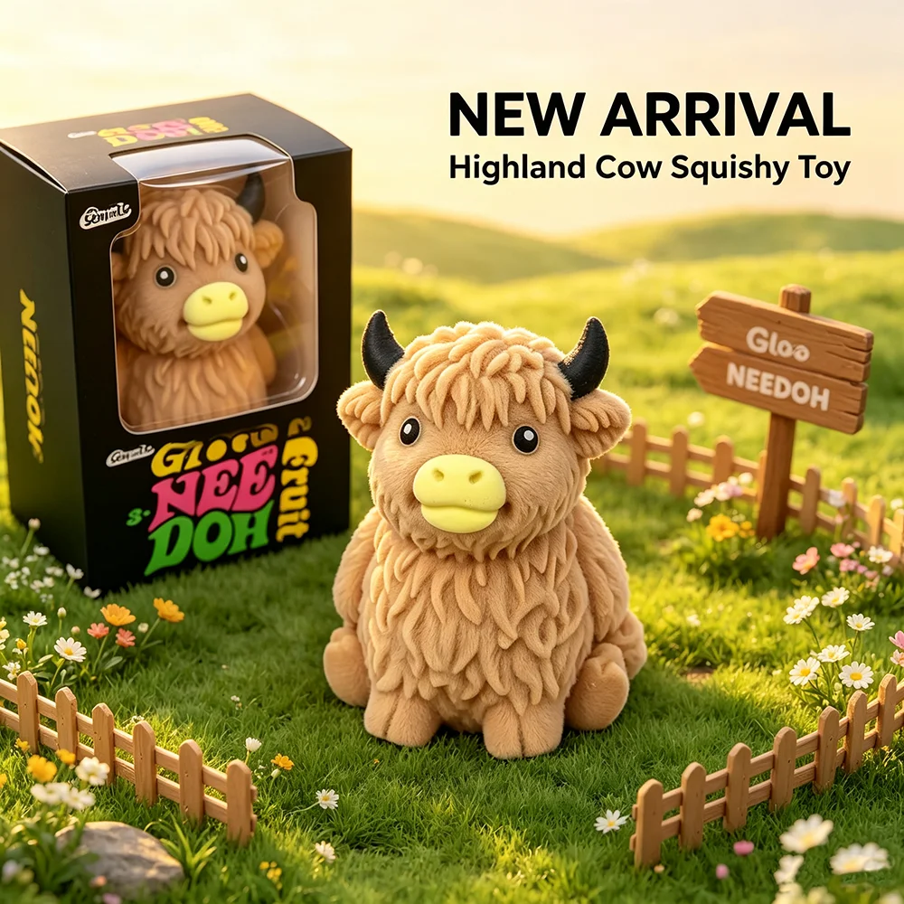 NEEDOH Mountain-Cow Squeeze Squishy Toy Slow-Rise Soft-Flour Feel Non-Stick Lightweight Calming Odor-Free Pliable Calming Fidget