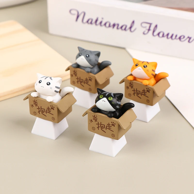 1Pc Personalized Cartoon Cat Keyboard Keys Three-Dimensional Cute Anime Keycaps For Mechanical Keyboard Cross Shaft Key Caps