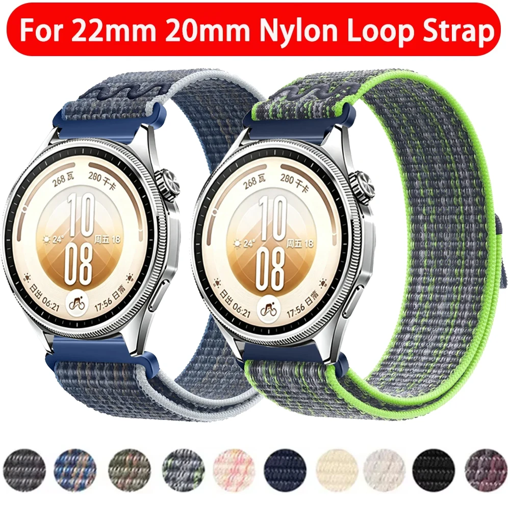 20mm 22mm Nylon-Armband für Huawei Watch GT 7-6-5-4 Pro/Runner 2 Ultimate 2, Handarbeits-Stil-Gürtel für Amazfit Active 3/2/Max Band