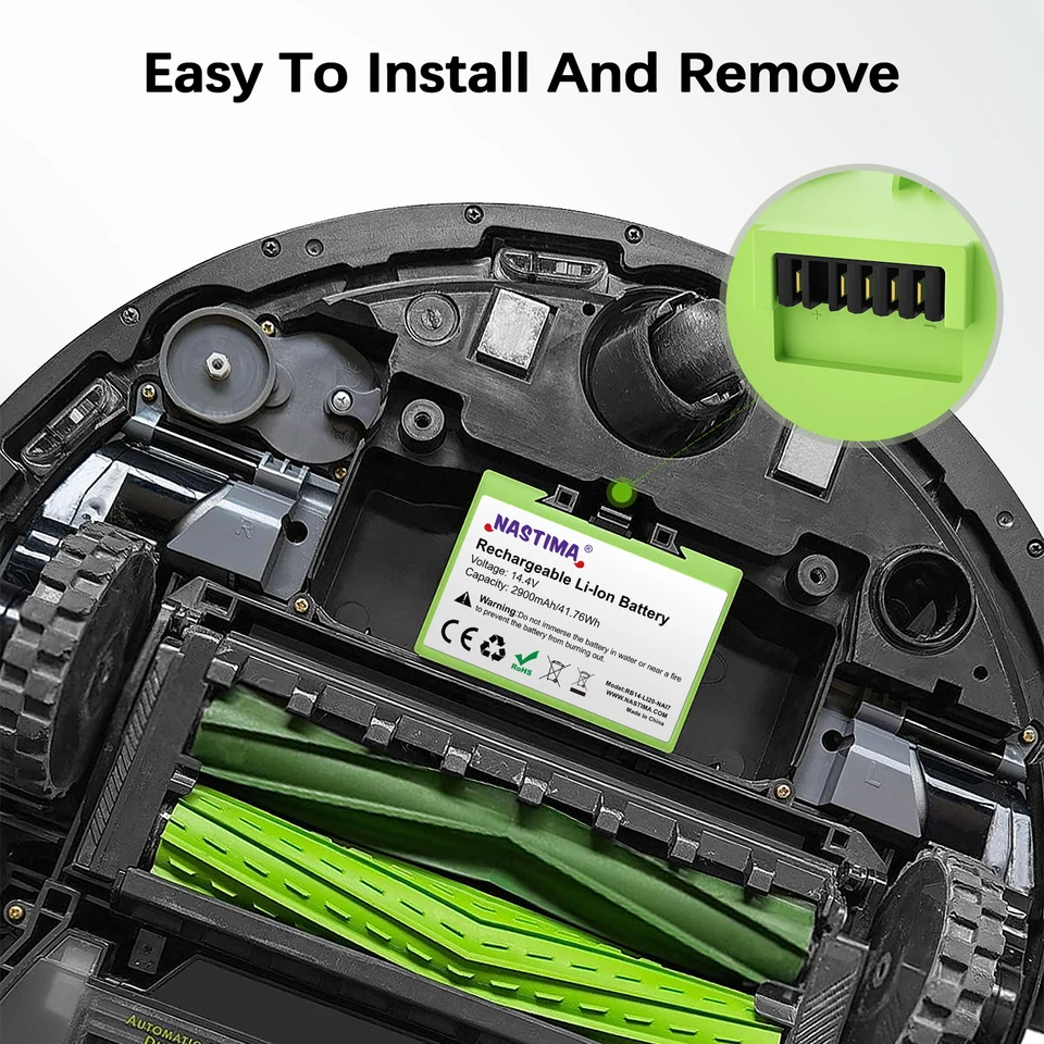 NASTIMA i7 Battery 14.4V 2900mAh for Roomba i7+ e5