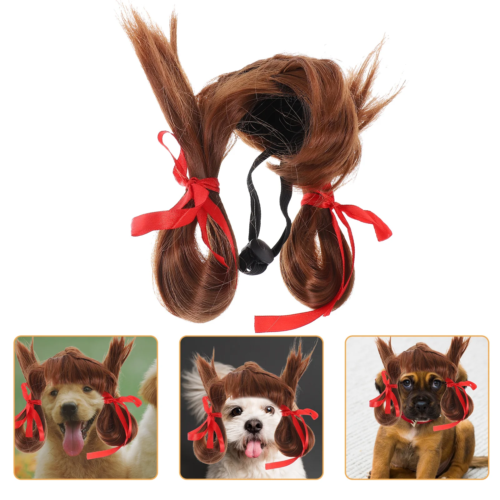 Abaodam-Disfraz de perro de Halloween, sombreros para mascotas, Cosplay, postizo de gato, suministros de fiesta de fibra de nailon para cachorros, decoración de lucha francesa