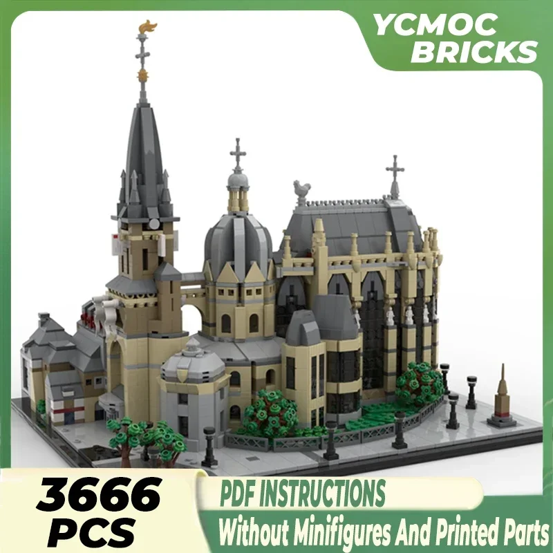 Moc Building Blocks Street View Model Series Grand Church Technical Bricks DIY Assembly Famous Toys For Childr Holiday Gifts