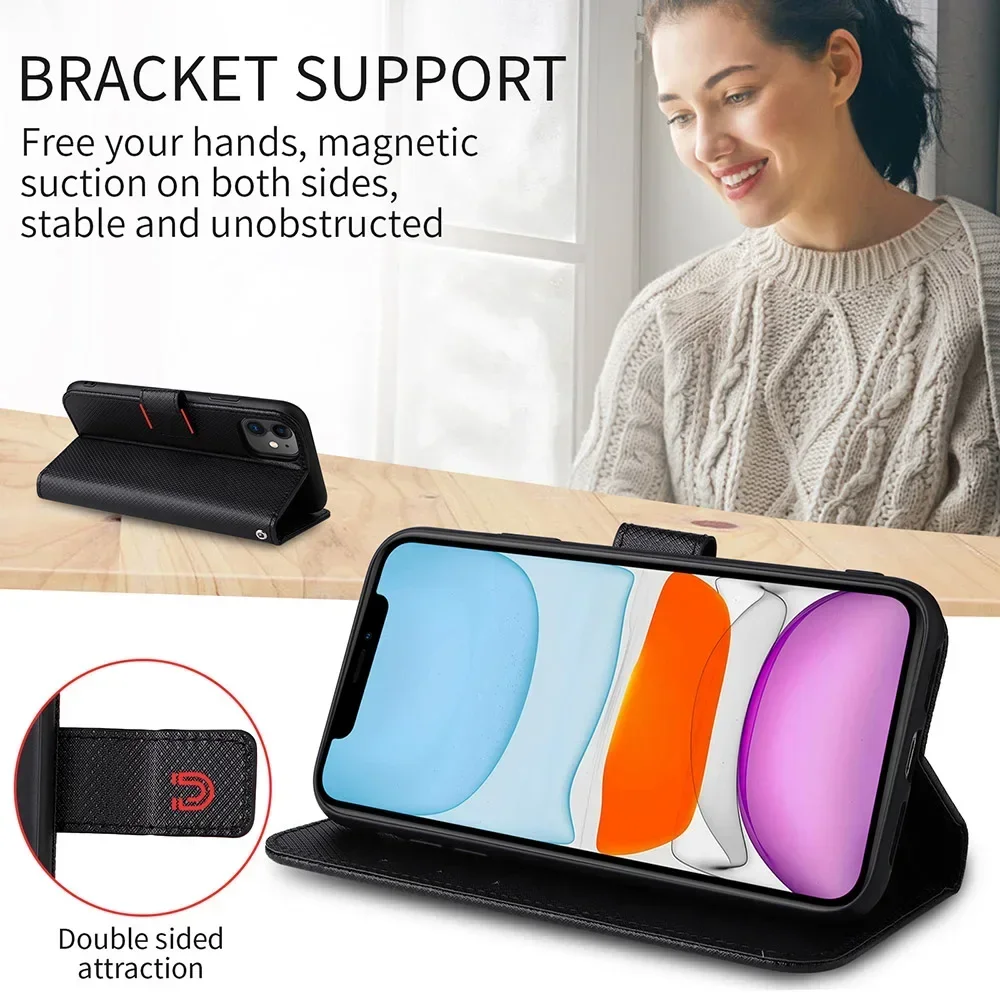 Skórzane etui z klapką dla Xiaomi Poco X7 Pro 5G Magnetyczna okładka książki Uchwyt Shell Capa Coque Fundas