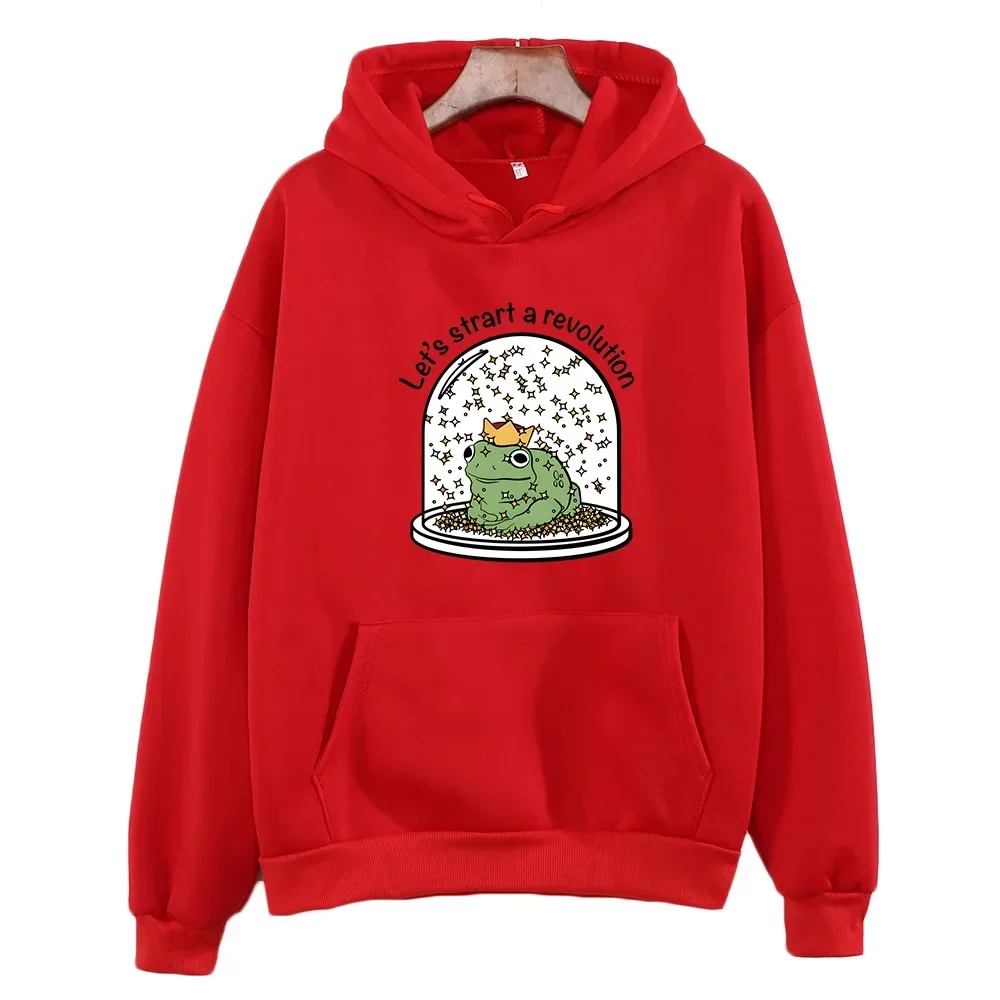 Young Royals Graphic Hoodies Cute Frog Print Clothes Women Autumn Fleece Sweatshirt Unisex Casual Hoody Comfortable Pullovers