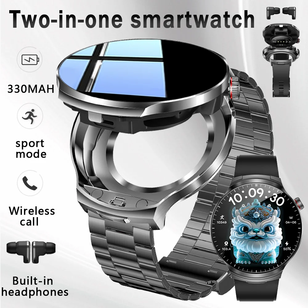 Nieuw 2-in-1 smartwatch met hoofdtelefoon TWS Bluetooth-hoofdtelefoon professionele waterdichte hartslag bloedzuurstofmonitor sporthorloge