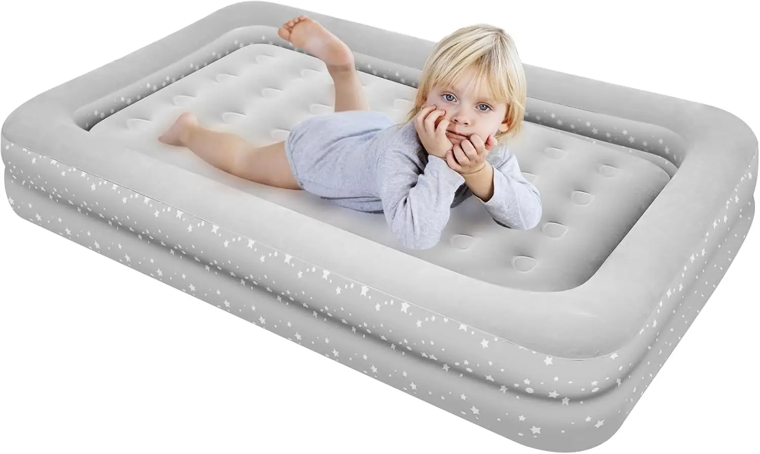 

Air Mattr For Kids 4-7 Year Old:Toddler Travel Bed With Sides, Portable Children'S Inflatable Beds With Smooth Plush Surfaces