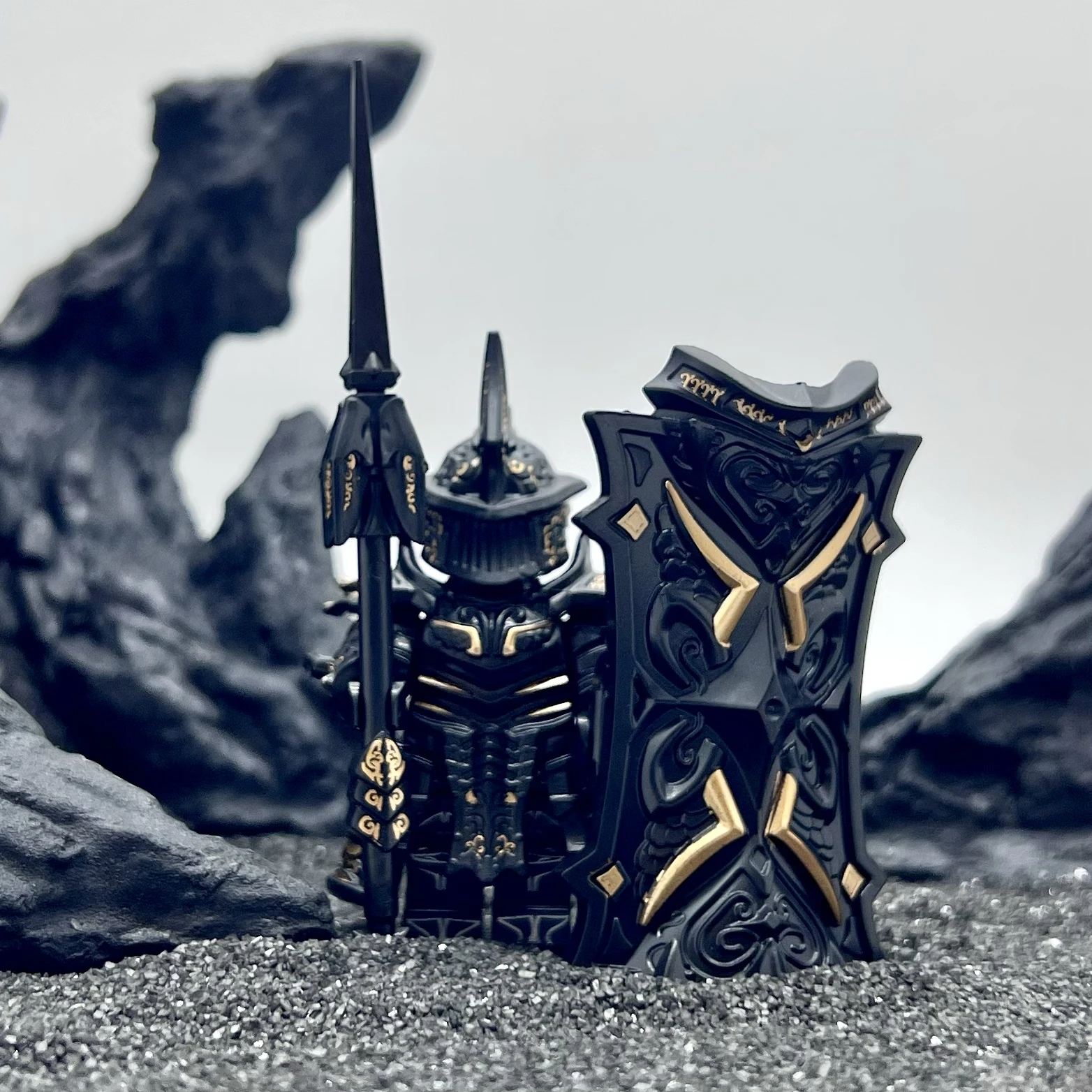 شيطان الروح برج الفرسان الجندي القرون الوسطى الحرس درع درع اليدوية اللبنات الطرف الثالث تجميعها الحرفية حلية #5