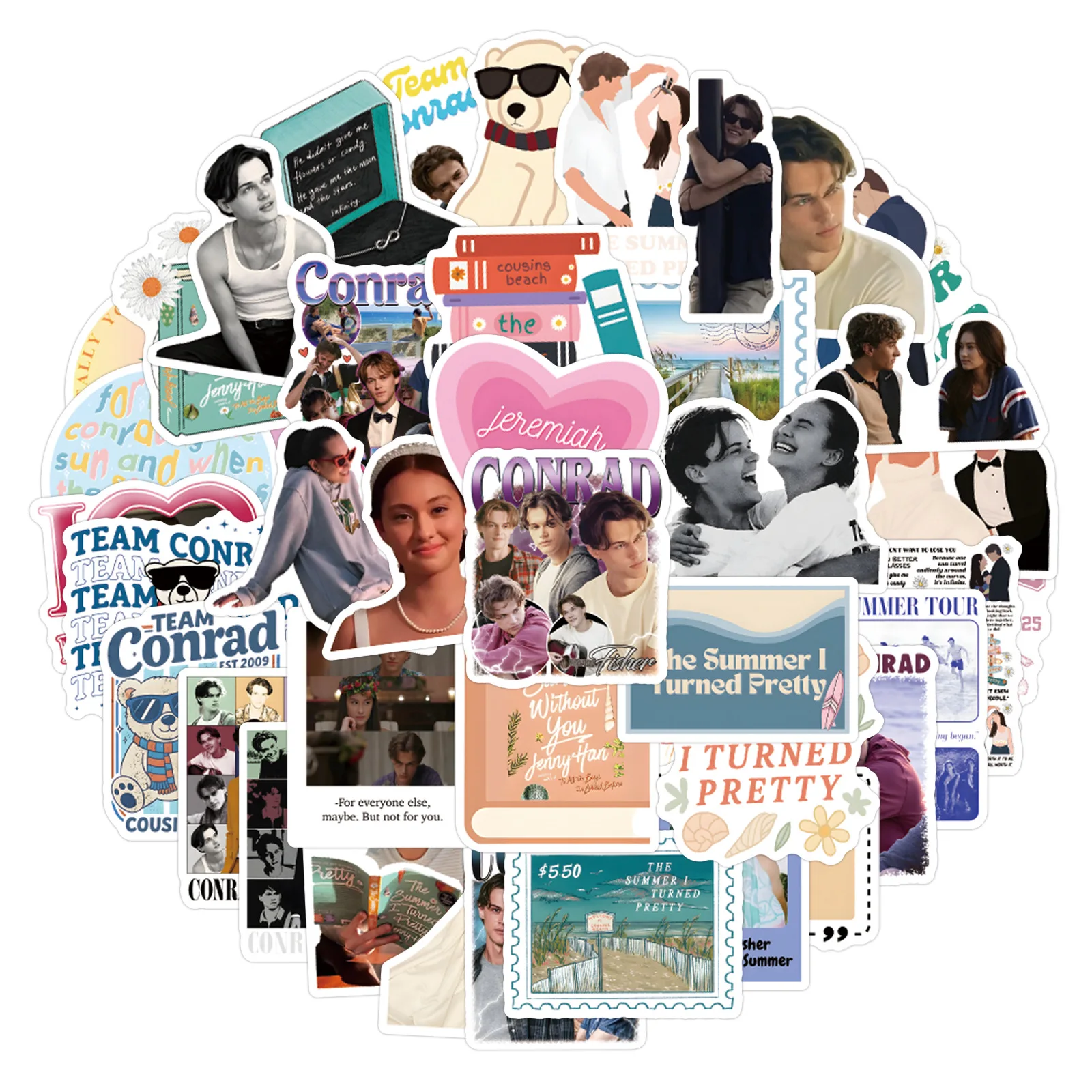 

55PCS Classic TV Series The Summer I Turned Pretty Stickers Doodle Waterproof Decoration Cartoon Creative Decorative Water Cup