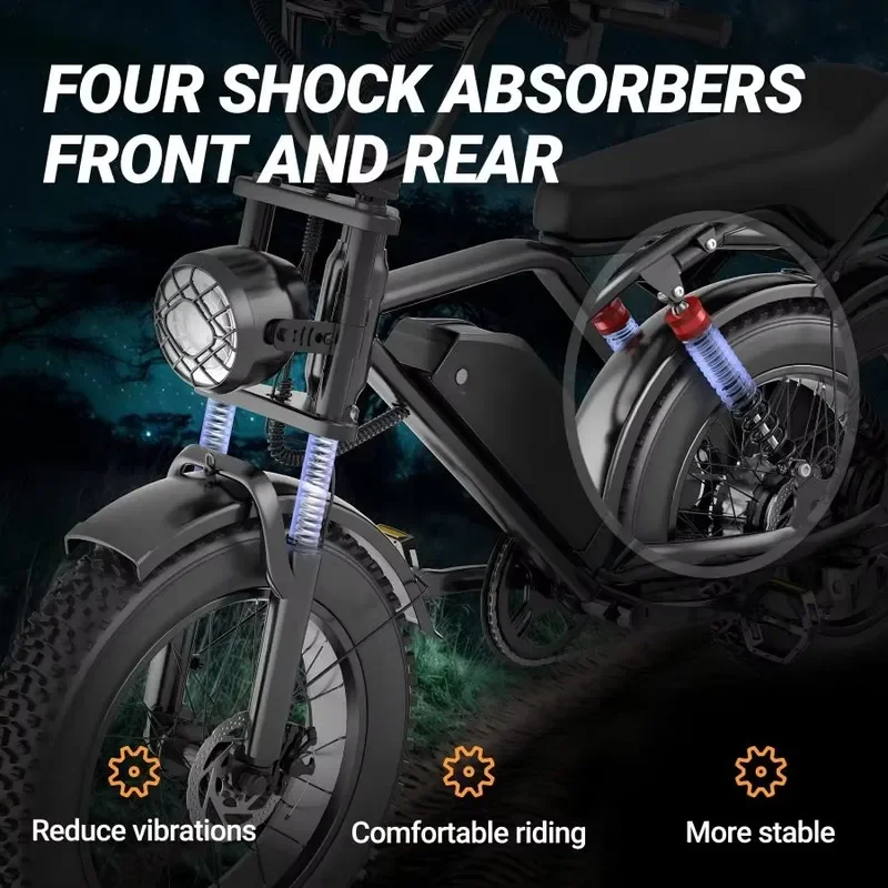 All Terrain Electric Mountain Bike 20x4.0 Tire 750W Ebike with EU US Stock Fast Delivery for Adults Outdoor Ride