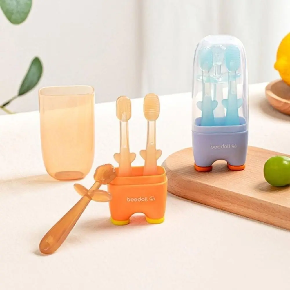 

Cute Silicone Babies Silicone Toothbrush PP Tongue Cleaning Baby Toothbrush Tongue Brush Baby