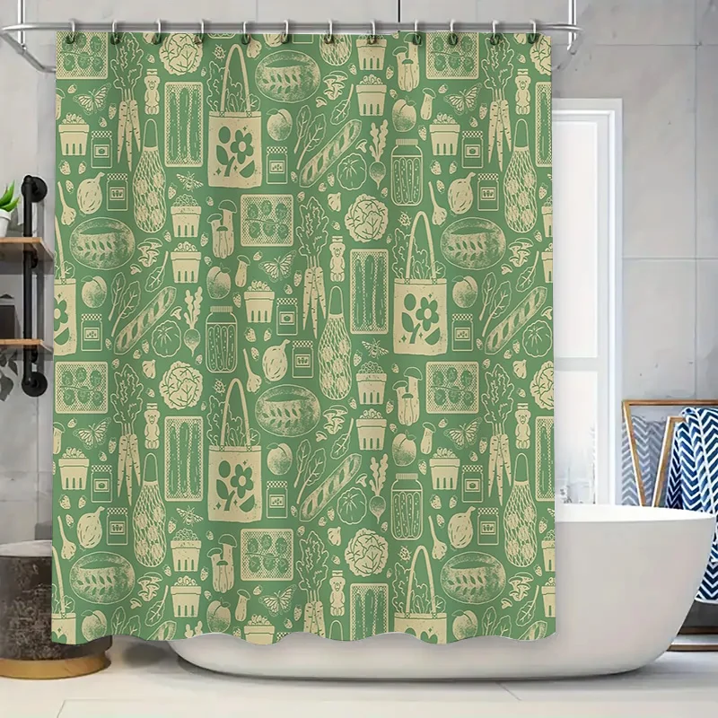 

Vintage Botanical Shower Curtain Farmhouse Nature Leaf Pattern Bathroom Decor Backdrop Waterproof Fabric Art