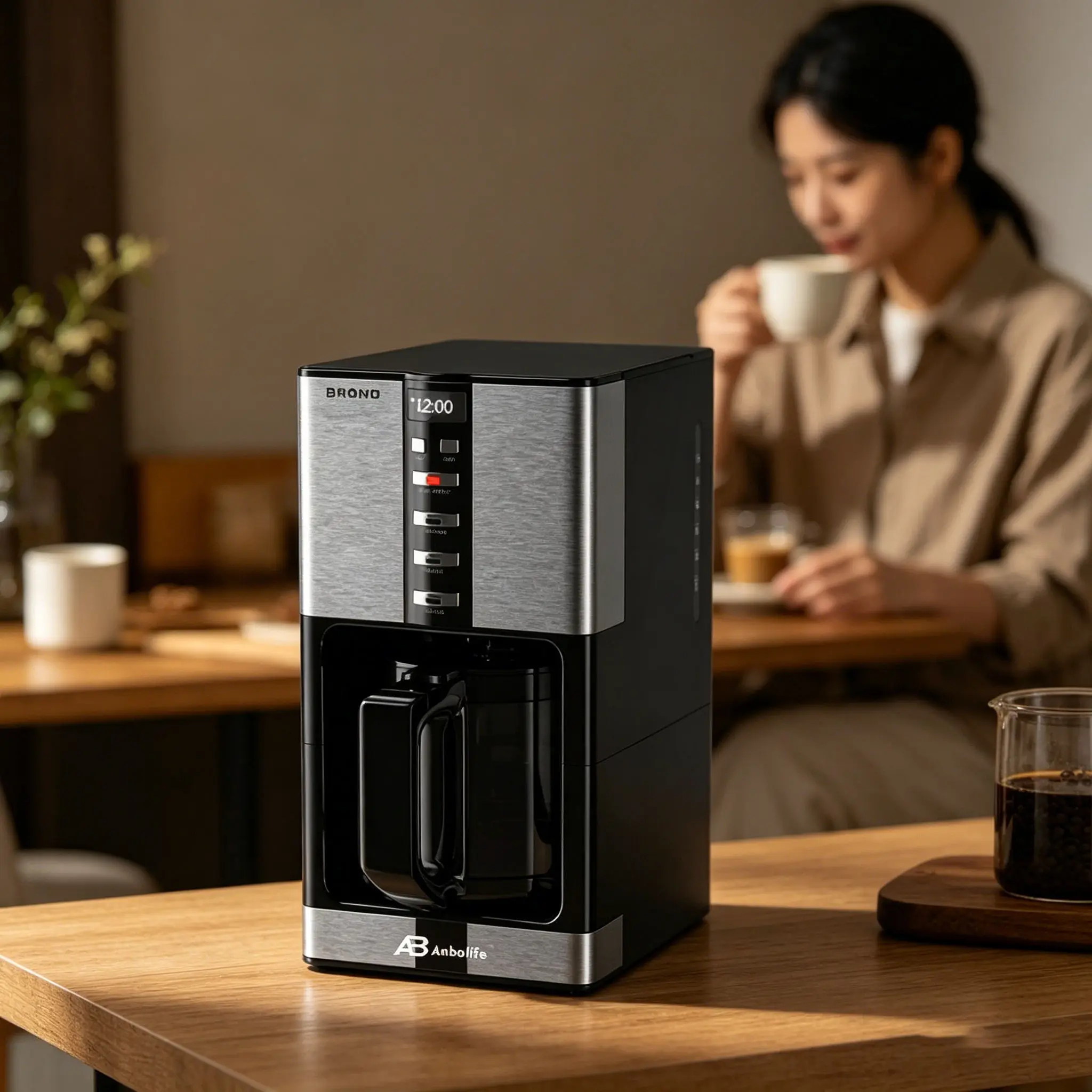 900W 12-Cup Programmable Drip Coffee Maker with Strong Brew Mode,1.8L Glass Carafe, Keep Warm & Auto Off, Digital Timer