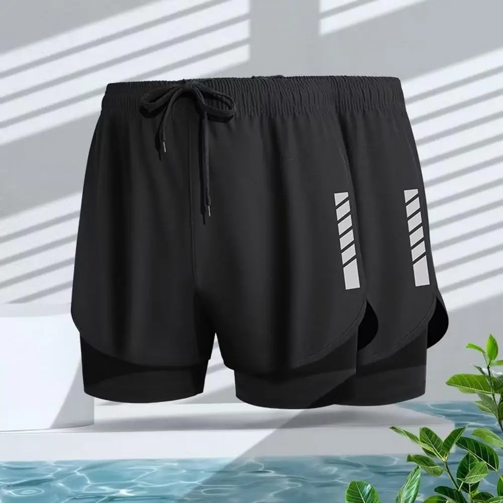 Hardloop Shorts Mannen Gestreepte Print Losse Basketbal Sport Gym Ademende Shorts Fitness Training Training Onderkant Man