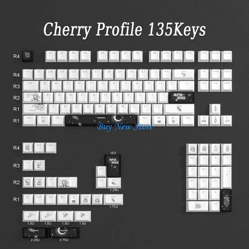 

20CE Backlit Keycaps CherryProfile PBT DyeSub Keycap forMX Switches Mechanical Keyboards Keycap Set 135/108PCS