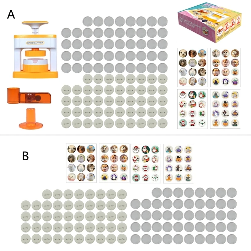 

DIY Pin Badge Button Maker Badge Maker Press Machine with Multiple Mold Sizes