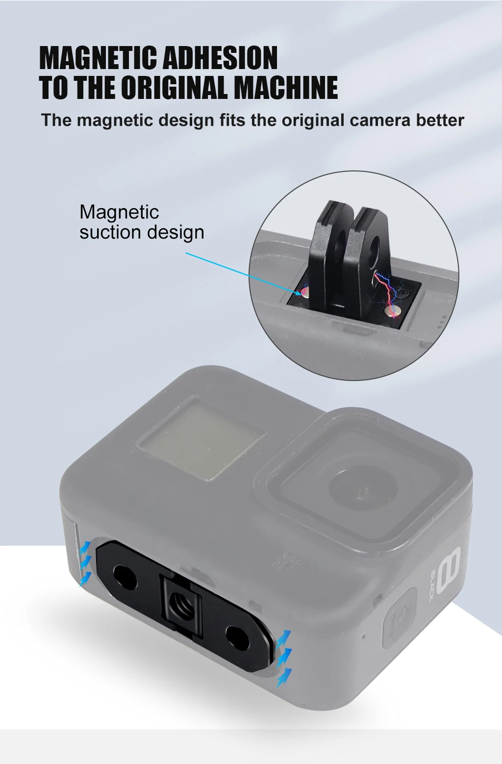 Stativ Mount Adapter Faltbare Magnetische Einbeinstativ Stick Basis 1/4 "Loch Aluminium Legierung für Insta350 DJI GoPro Action Kamera Käfig Rig – Detail 5