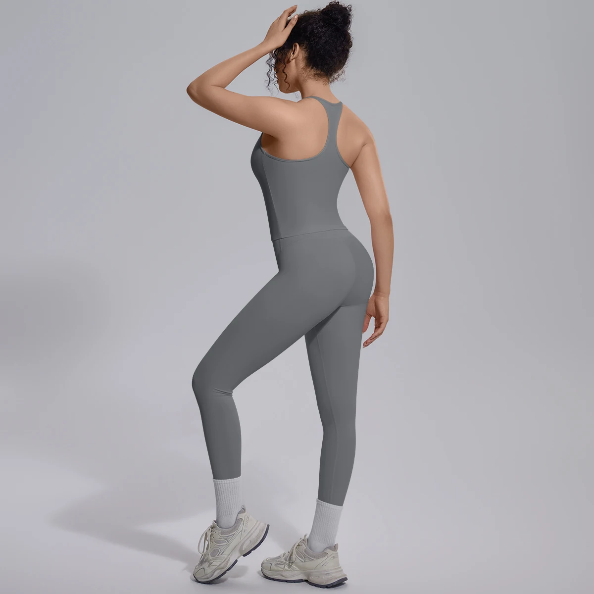 Quick Drying Legging Outdoor Running Yoga Set for Womans High Waisted Push Up Female Pants Gym Sexy Beautiful Back Vest Yoga Set