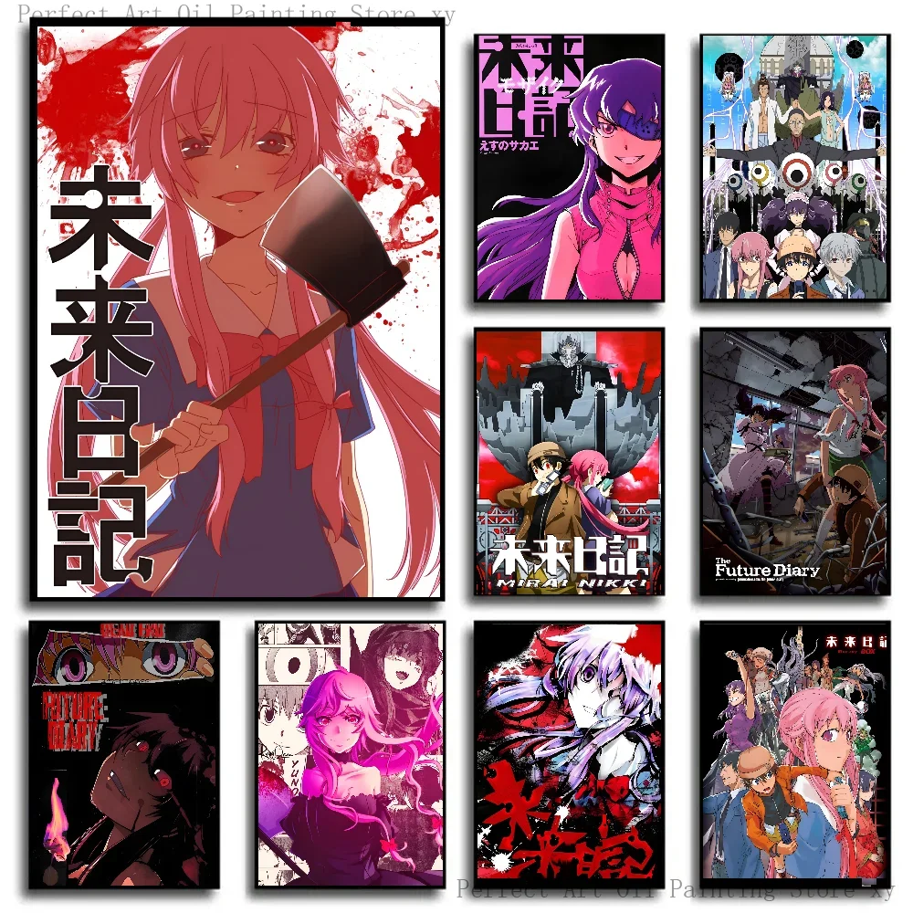 1PC Anime Figure Mirai Nikki The Future Diary Poster Paper Print Home Living Room Bedroom Entrance Bar Cafe Art Painting