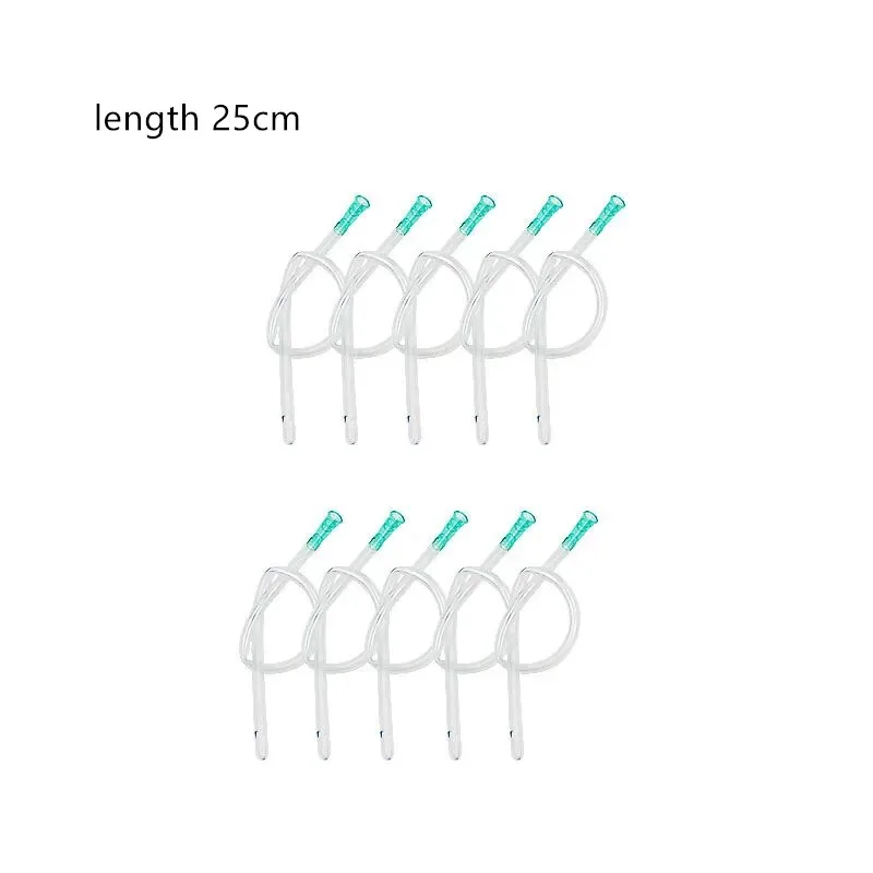 10pcs 25cm Disposable Anal Tube Silicone Head Enema Rectum Flush Head Tube Anal Canal Catheter Head Syringes Rectal Catheter