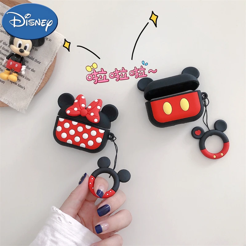 Disney-Caso bonito sem fio Bluetooth Headphone, desenhos animados 3D, Mickey, Minnie, AirPods Pro, estojo protetor macio, Apple 1, 2, 3 Generation