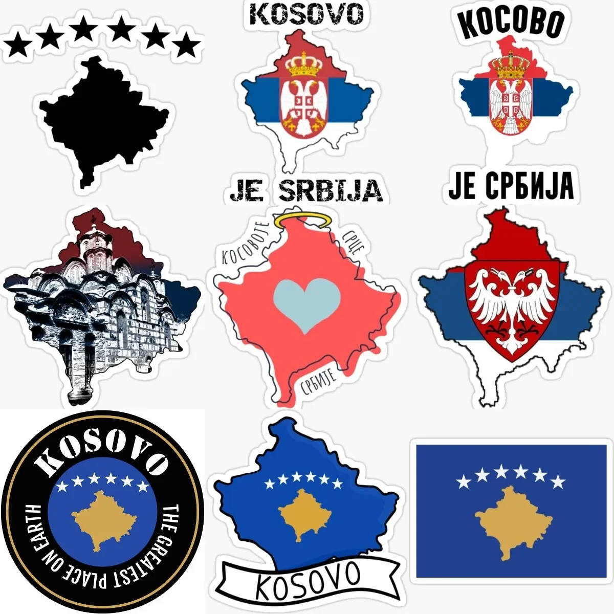 

Kosovo Map National Emblem Eagle Creative Sticker for Decorate Car Bicycle Wall Room Truck Van Motorcycle Off-road Table Decal