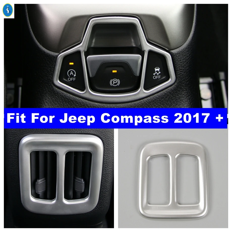 

Car Electrical Handbrake Armrest Box Rear Air AC Vent Outlet Cover Trim For Jeep Compass 2017 - 2021 Accessories Interior Matte