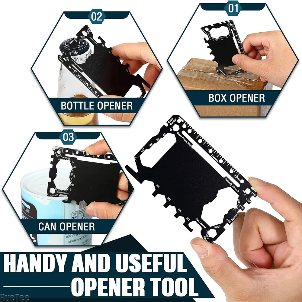 Multi Tool 46 in 1 Credit Card Size Outdoor Camping Survival Accessories Multipurpose Gear Gadget Tools for Man Portable