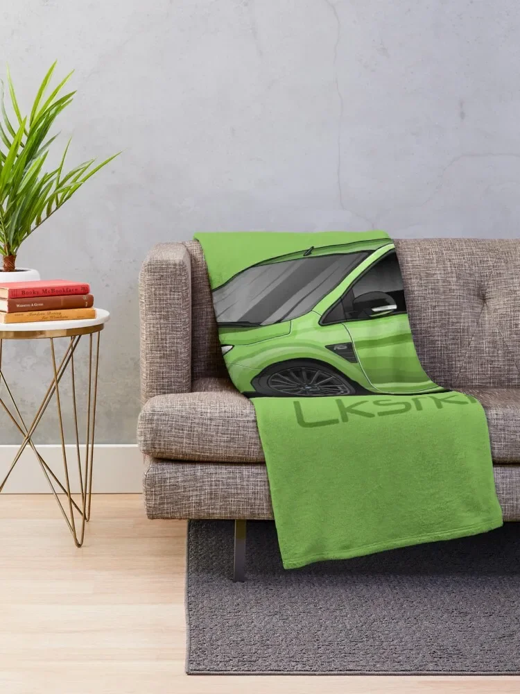 Green Ford Focus RS artwork Throw Blanket