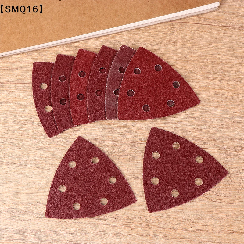 40Pcs Triangular Sanding Pads 6 Holes Detail Sander Sandpaper Grits 80+120+180+240 Perfect For Delta/Multi-Grip Sanders【SMQ】