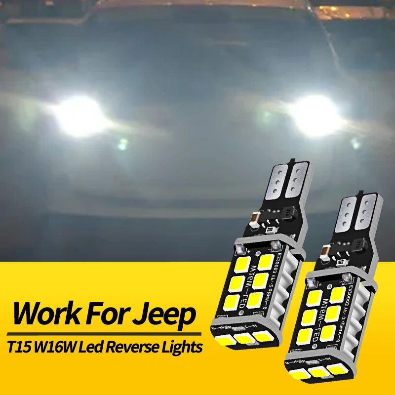

4PCS W16W T15 921 LED Reverse Lights Backup Lamps Bulbs Canbus For JEEP Compass Renegade Patriot Grand Cherokee Car Accessories