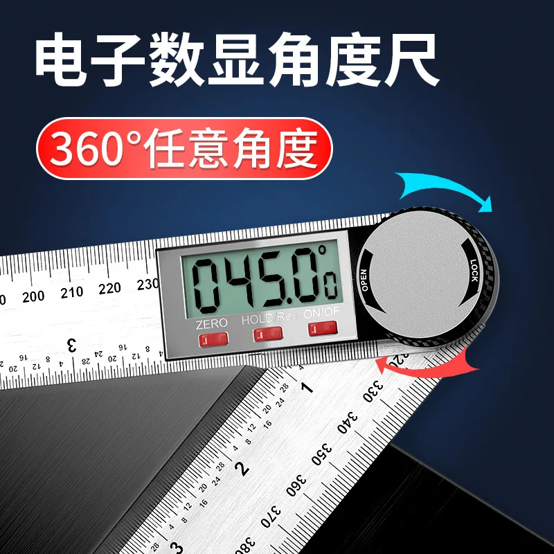 Digital Angle Ruler High Precision Electronic Protractor 360° Multi-function Universal Woodworking Measuring Tool