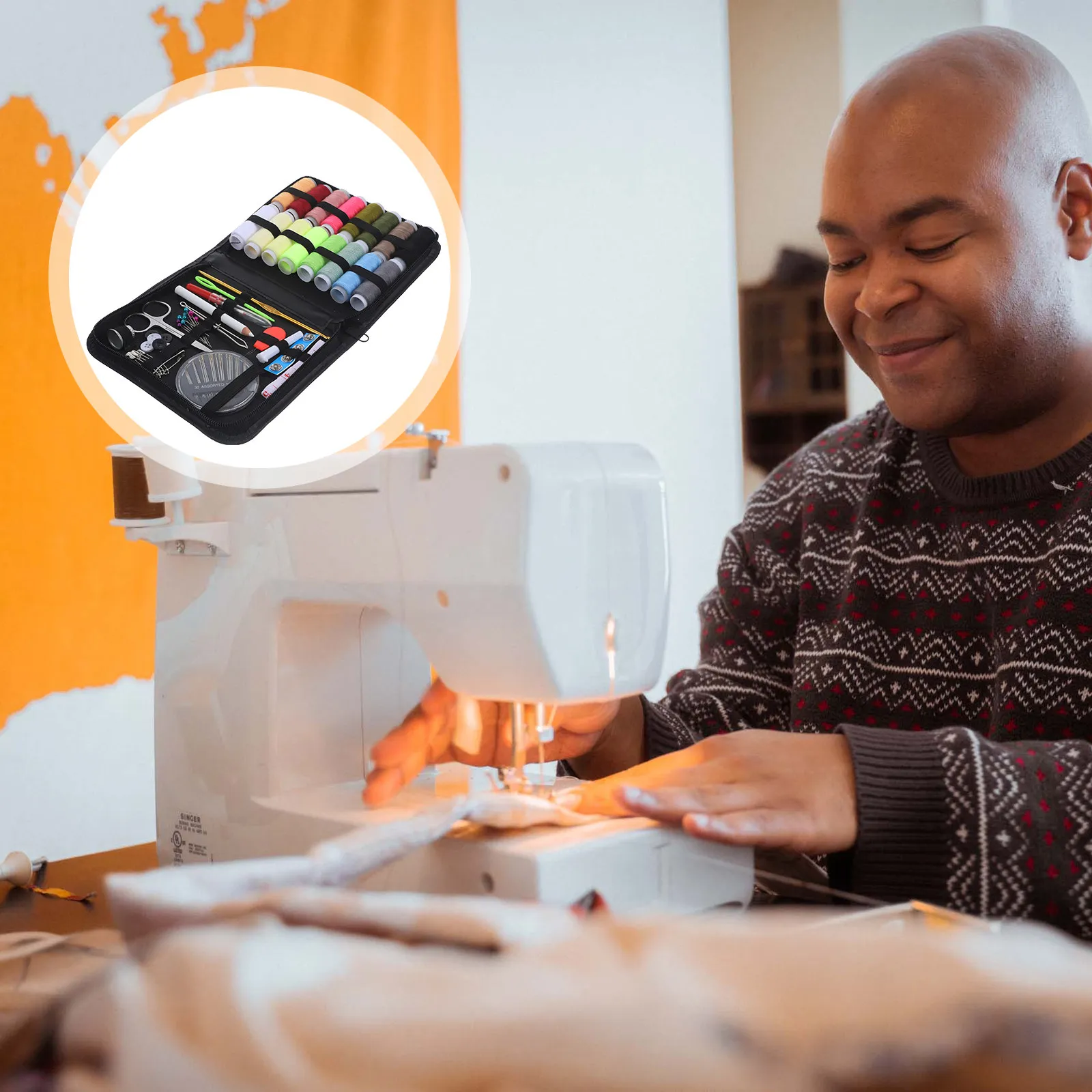 

Набор для шитья из 79 предметов: все необходимые принадлежности, портативный компактный органайзер для начинающих, подарок для экстренных случаев, 169x108x2 см