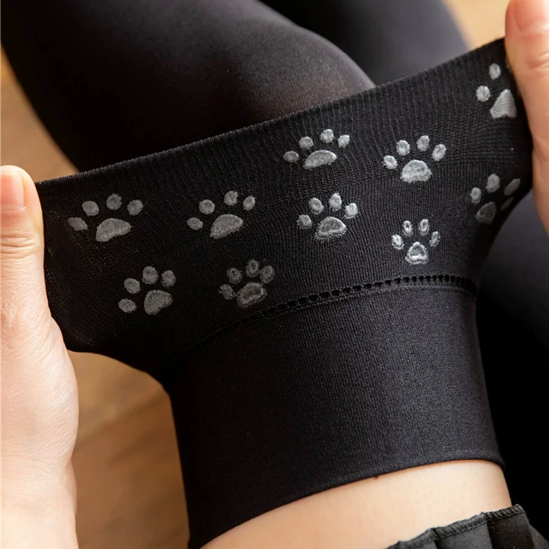 Women's Girls Sexy Cat Paw Silicone Antislip Over-the-Knee Socks Nylon Socks Thigh High Stockings JK Lolita Cosplay Leggings Sox