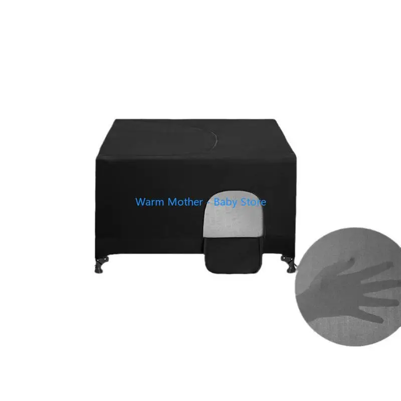 مظلة مريحة لغطاء سرير الأطفال مع قماش مسامي وميزات حجب الضوء للعائلات التي تسافر باللون الأسود 57QE