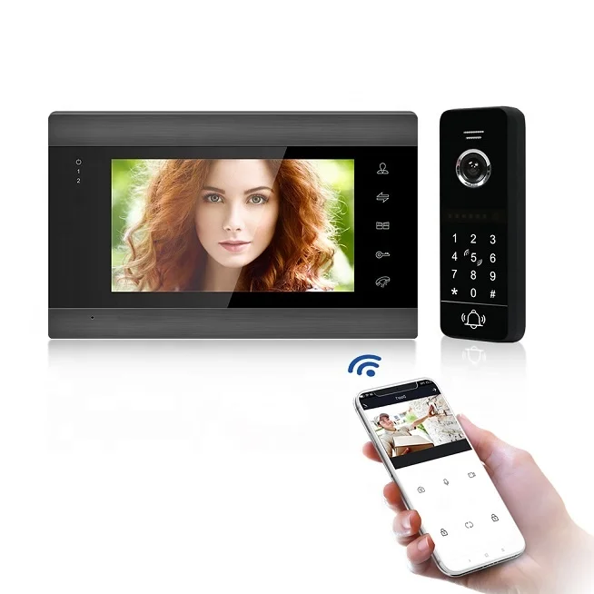 

Factory Intercom Supplier Multi Family Ip Wifi 7inch Wired Video Doorphone Monitors Building Visual Intercom System