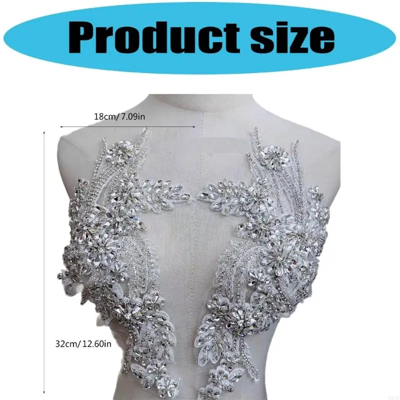 B95f remendos costura elegante terno bordado enfeites jóias para decoração apliques costurar