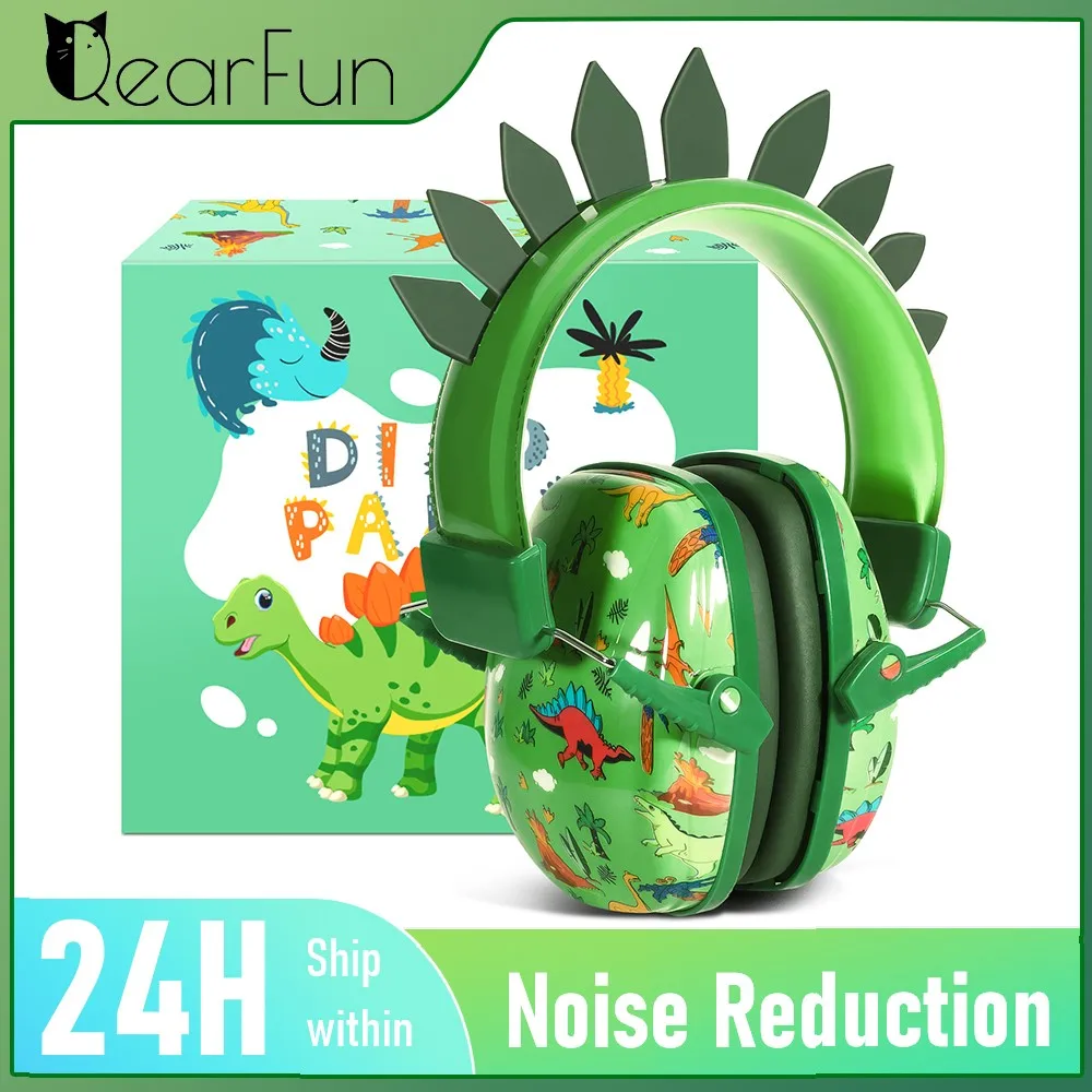 Bonito dinasour unicórnio orelha muffs crianças com cancelamento de ruído fones de ouvido proteção à prova de som earmuffs para a escola crianças presentes