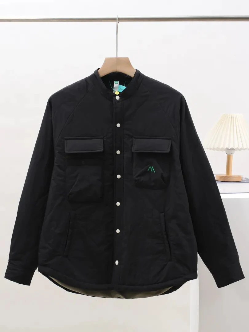 

Уличная ветрозащитная водонепроницаемая хлопковая куртка с наполнителем для осени и зимы, с декоративной строчкой, модное хлопковое пальто