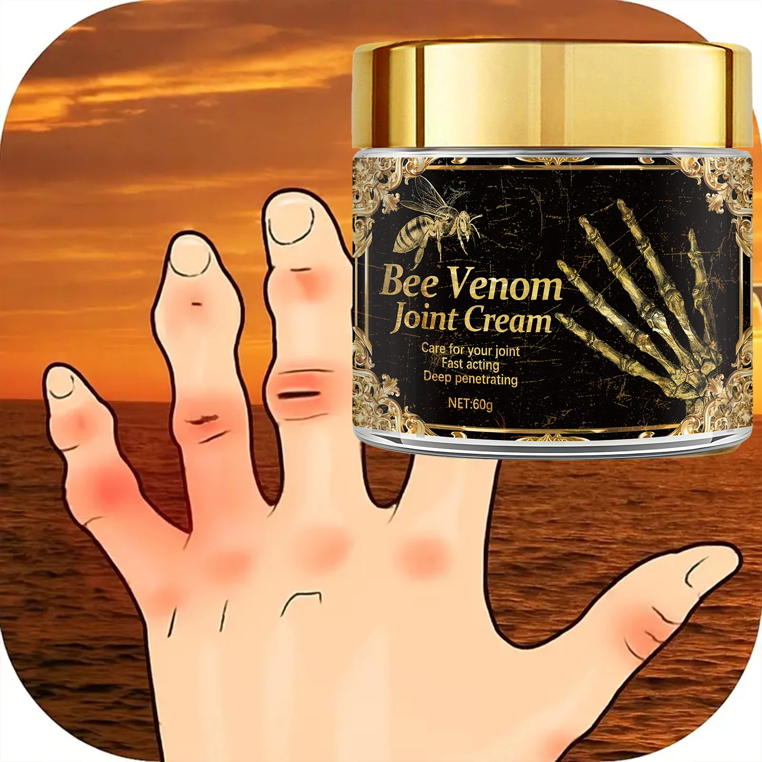 كريم مفاصل بسم النحل مع الريتينول وحمض الهيالورونيك - ترطيب عميق وعناية موجهة، يغذي وينعم البشرة للعناية في الخريف والشتاء #2