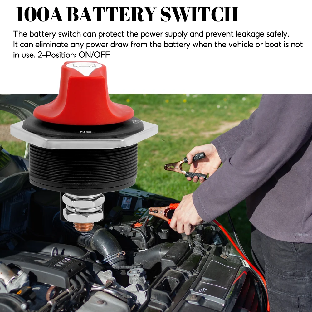 300A/200/A100A Car Battery Switch Rotary Disconnect Power Cut Off Short Disconnecter Power Isolator Auto Motorcycle Truck Boat