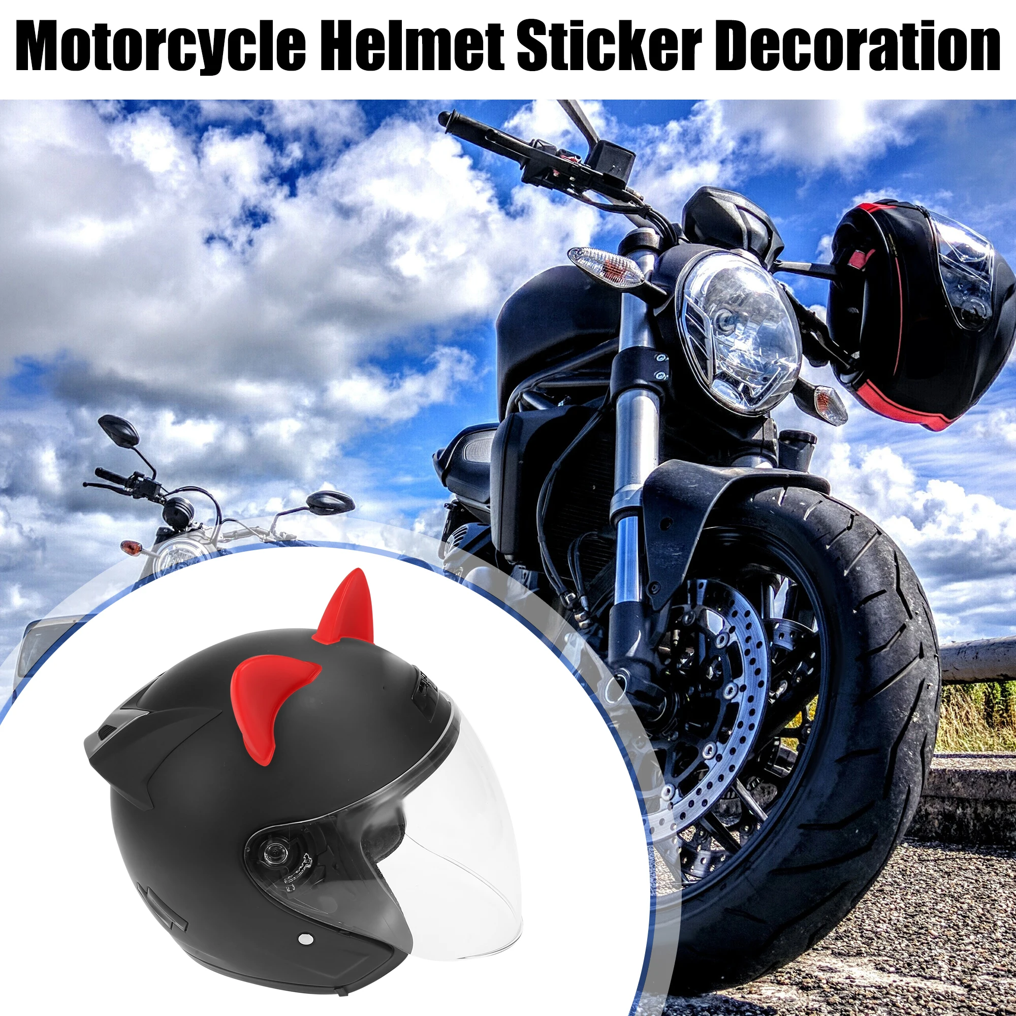  2pcs Cat Ears Style Attachments Helmet Decoration Accessories Adhesive Universal Helmet Cover Sticker for Motorcycle