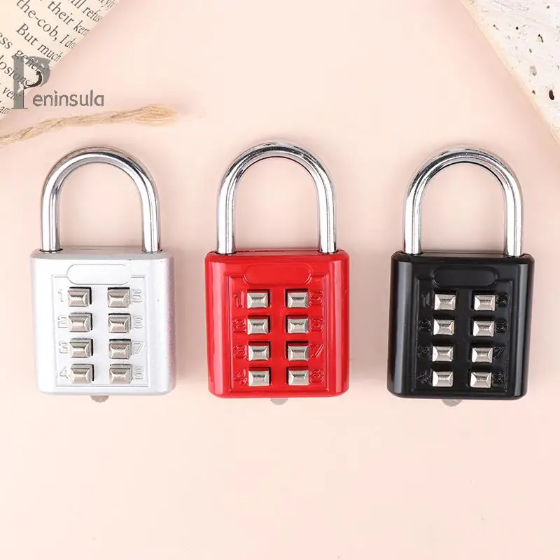 8 Digits Password Code Combination Padlock Zinc Alloy Suitcase For Luggage Travel Smart Lock Keyed Anti-thieft