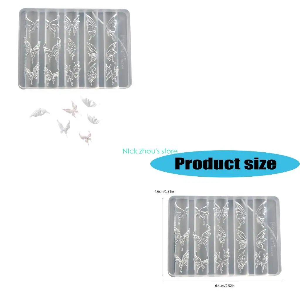 

E15E Flexible Silicone Crafting Mould With 3D Embossed Pattern For Nail Art Accessories And Resin Jewelry