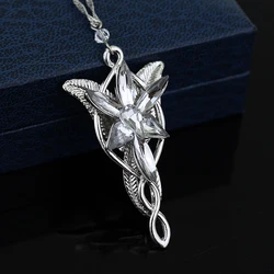 Movie The Lord Arwen Evenstar Necklace Elf Princess Arwen Twilight Star Crystal Pendant Necklaces for Women Choker Jewelry Gift
