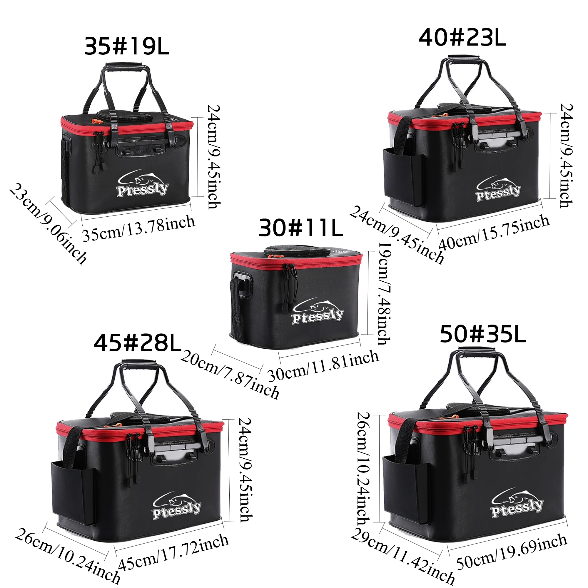Tragbare EVA-Angeltasche, Faltbarer Angeleimer, Lebendfischbox, Camping-Wasserbehälter, Angelzubehör-Aufbewahrungstasche – Detail 2
