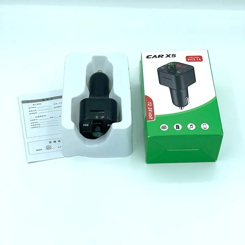 

Car Bluetooth MP3 Player CAR-X5 U Disk Multifunctional Cigarette Lighter Car Charger Receiver FM Transmitter
